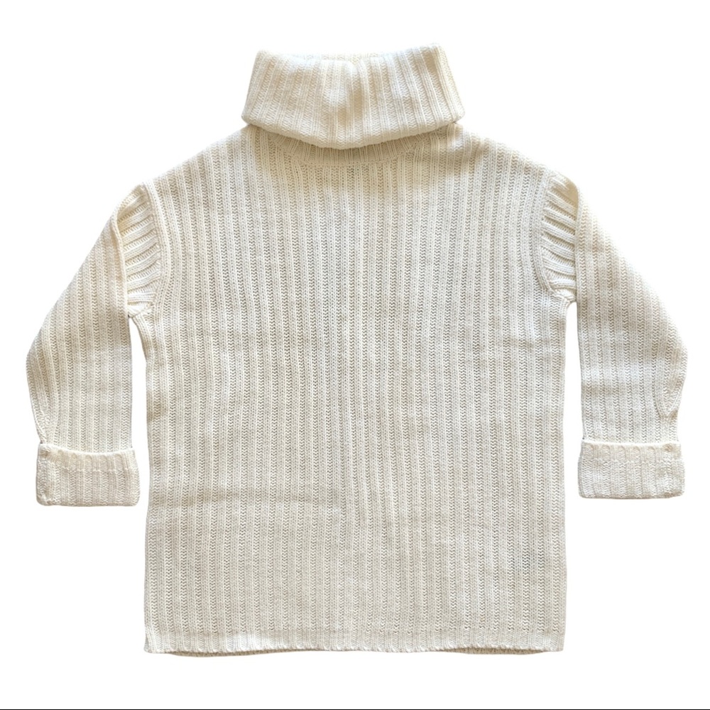 Knit Turtleneck Sweater in Cream